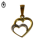 Pendentif en forme de 2 cœurs en or avec poinçon