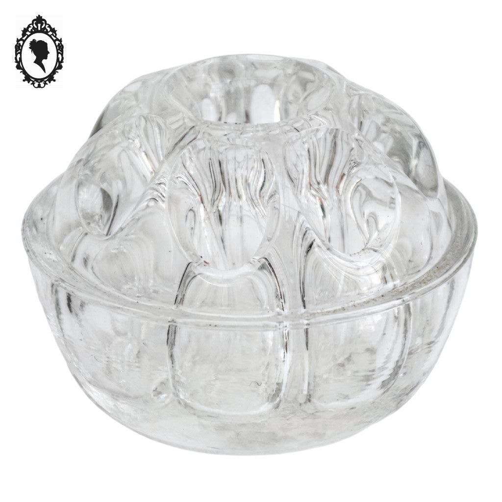Petit vase pique fleurs Reims rond verre blanc 9 trous vintage