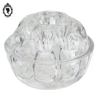 Petit vase pique fleurs Reims rond verre blanc 9 trous vintage