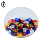 Petite boule sulfure mille fleurs Millefiori presse papier en verre polychrome vintage