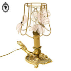 Petite lampe bougeoir à main à poser queue de rat, rat de cave bronze doré vintage