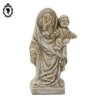 Petite sculpture statue Vierge Marie de Pitié Rodez avec enfant jésus plâtre H 13 cm