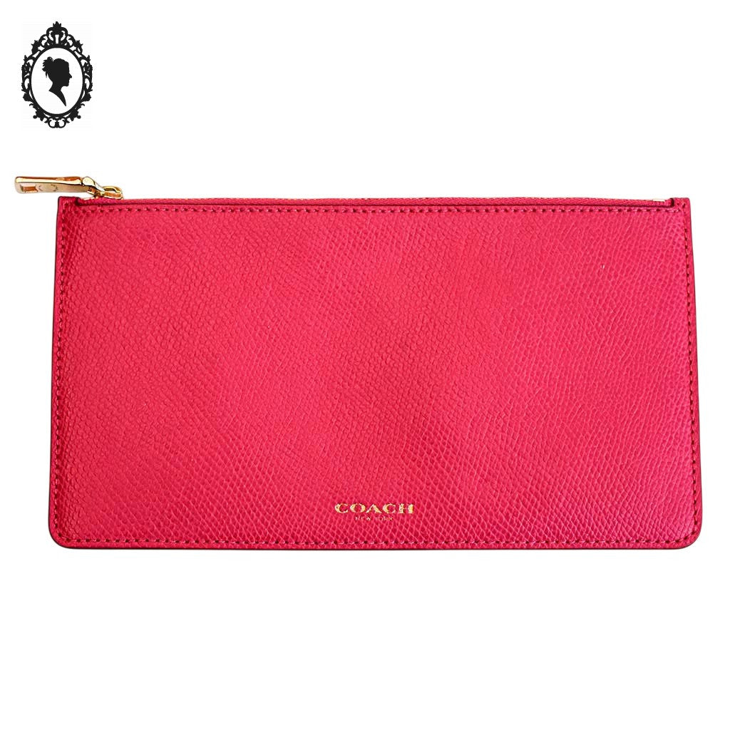 Pochette Coach rose fuchsia cuir grainé 20,8 x 11,5 cm femme New York