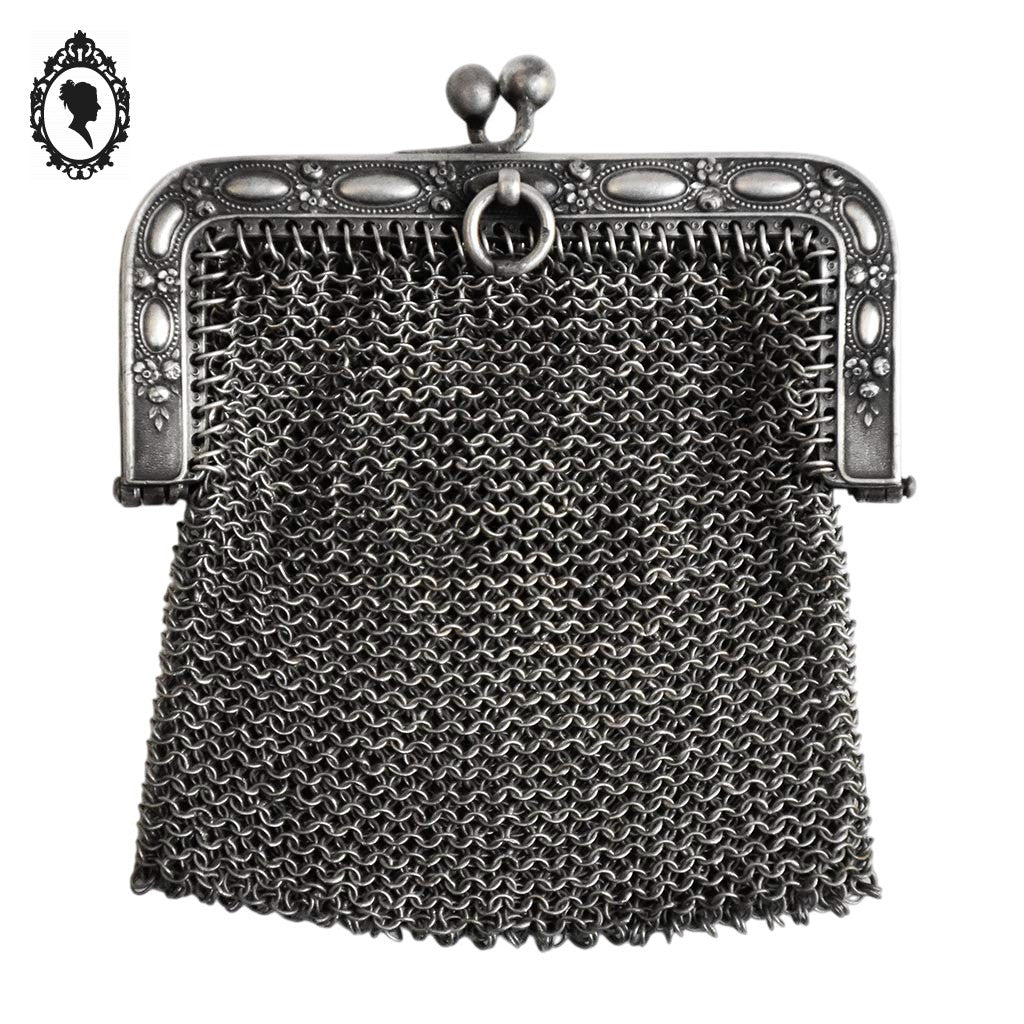 Porte monnaie bourse en maille argent XIX ancien