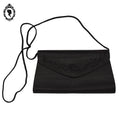 Sac à main pochette tissu noir femme chic vintage soirée