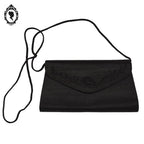 Sac à main pochette tissu noir femme chic vintage soirée