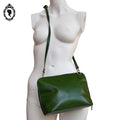 Sac bandoulière cuir vert Italie femme vintage