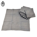 Service 10 serviettes de table anciennes damassées gris anthracite sans monogramme
