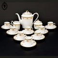 Service à café 8 tasses cafetière pots W Winterling Kirchenlamitz Germany Bavaria fleuri or vintage ancien