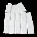 Service nappe et 12 serviettes de table anciennes damassées blanches monogramme CC