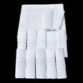 Service nappe et 12 serviettes de table anciennes damassées blanches monogramme JM ou WC
