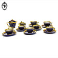 Service thé café Kréma Lafitte Asnières porcelaine bleu doré