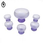 Rare service à dessert coupe et 5 coupelles en cristal violet ancien Art Déco
