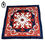 Superbe foulard soie collection La Prévention Routière rare bleu blanc rouge vintage