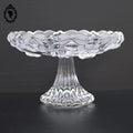 Superbe petit compotier coupelle coupe serviteur plat sur pied en verre moulé vintage