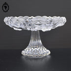 Superbe petit compotier coupelle coupe serviteur plat sur pied en verre moulé vintage