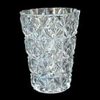 Vase en cristal blanc ciselé H 16 cm vintage