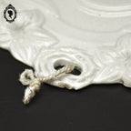 Bénitier Christ Art nouveau en porcelaine blanc HB Choisy ancien