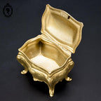 Boite ou coffret à bijoux métal forme commode bombée dorée ancienne