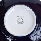 Bonbonnière signée Tharaud Limoges boîte porcelaine bleue anges blancs