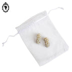 Boucles d’oreilles chic à clips demi créole petites perles de culture fantaisie bijoux vintage