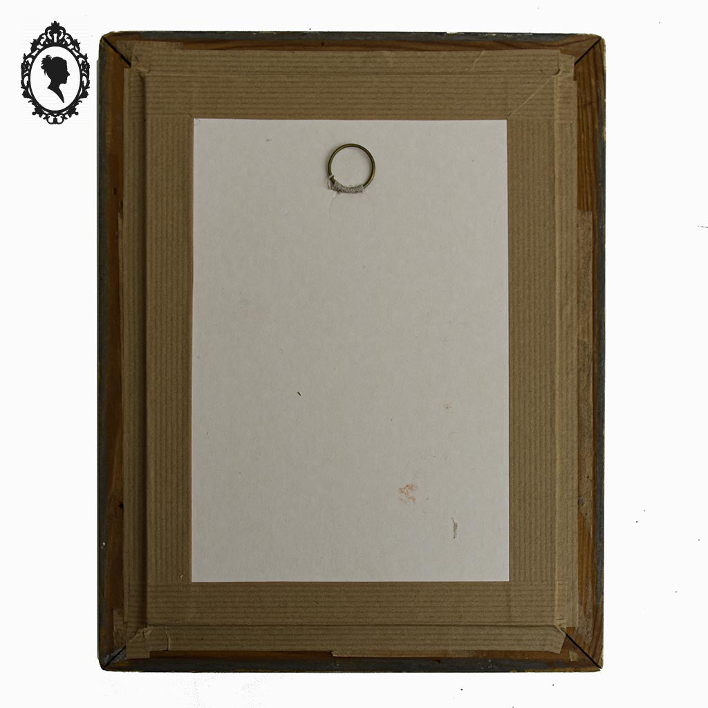 Carte postale petite fille 1900 joliment encadré gris et bleu objet unique