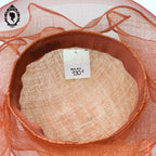 Chic chapeau femme mariage rouge orange cuivré Anne Boisson NEUF T S / 55 cm