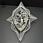Couronne florale perles blanches objet de curiosité mortuaire ancienne 1900 H 75 cm
