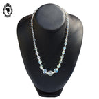 Élégant collier en cristal aurore boréale en cascade bijou ancien vintage