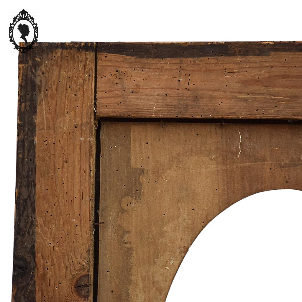 Grand cadre rectangulaire intérieur ovale bois sculpté vide 53 x 65 cm ancien