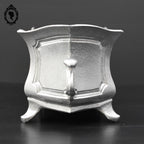 Jardinière ou cache pot en fonte argent grise ancienne
