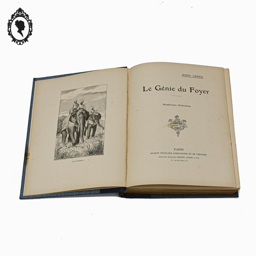 Livre bleu ancien Le Génie du Foyer de Jenny Lensia 1913