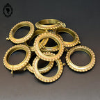 Lot 10 anneaux en bronze plein D 7,5 cm rang de perles accessoire pour rideau ancien