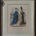 Lot 2 cadres le journal des Dames mode robes anciennes eaux fortes H 40 cm