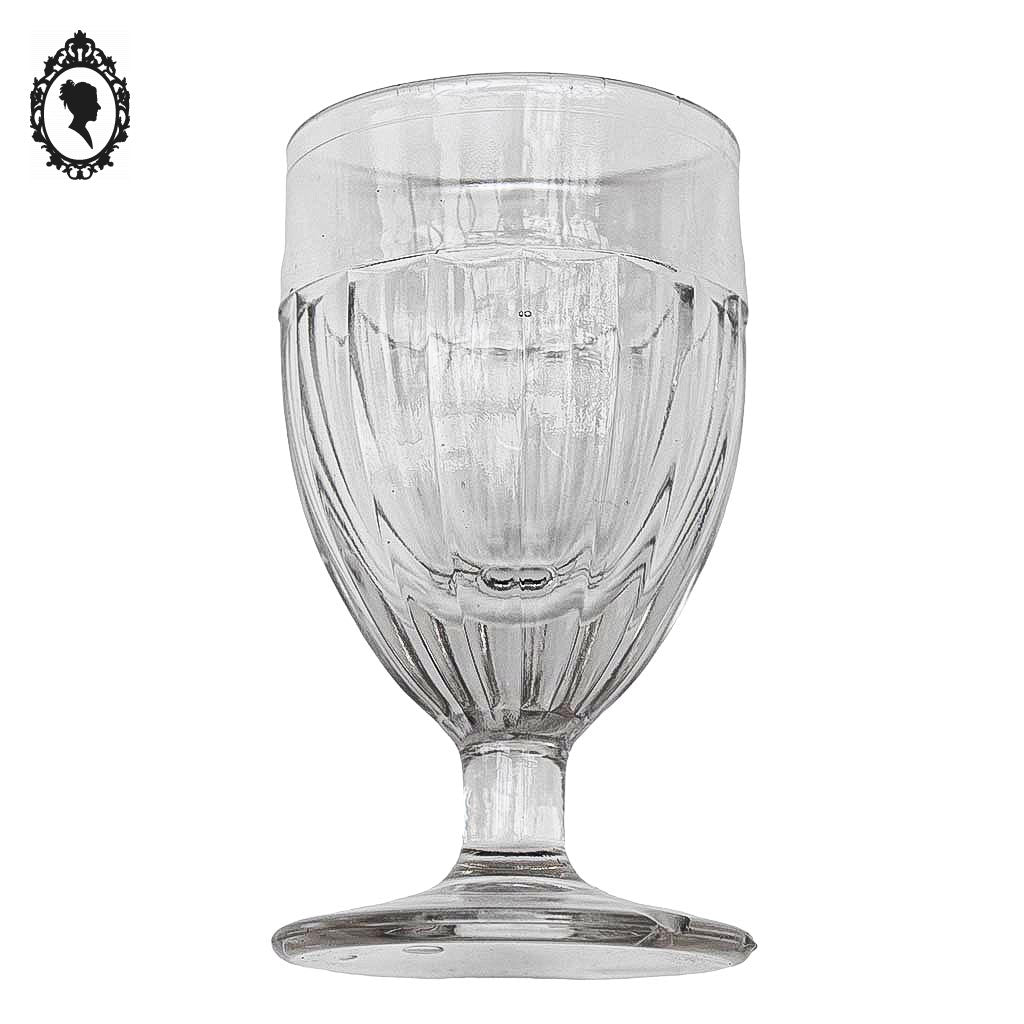 Lot 6 verres à digestif bistrot épais blancs à pied anciens