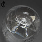 Magnifique vase en cristal épais blanc rond forme œuf handmade vintage