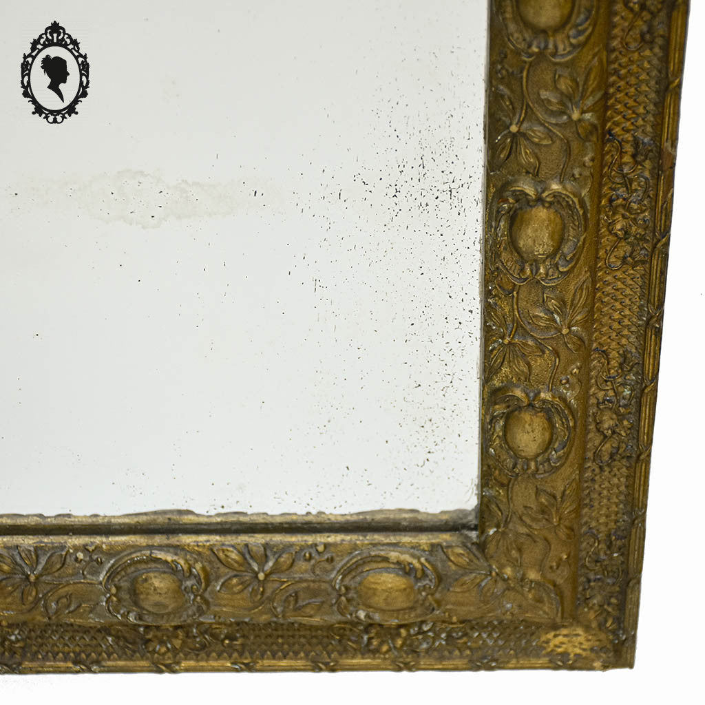 Miroir ancien avec fronton chimère phénix doré style Régence ou Napoléon 3 H 60 cm