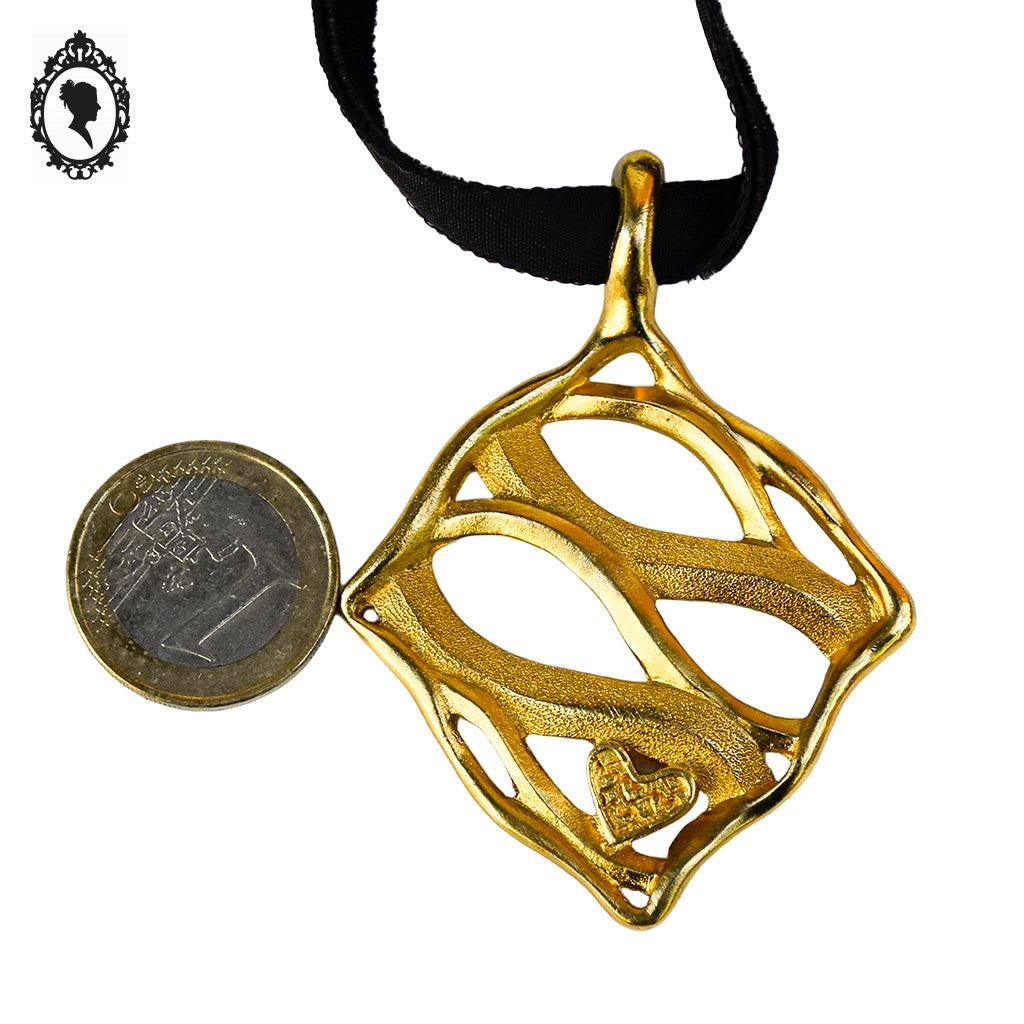 Pendentif Lanvin Paris doré bijoux vintage