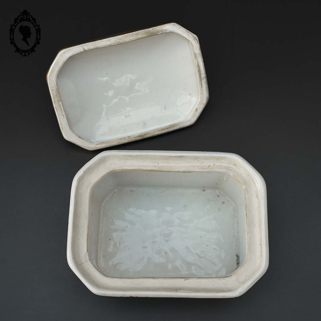 Rare terrine porcelaine passementerie tambour corne de chasse asiatique ancienne ART D’ASIE