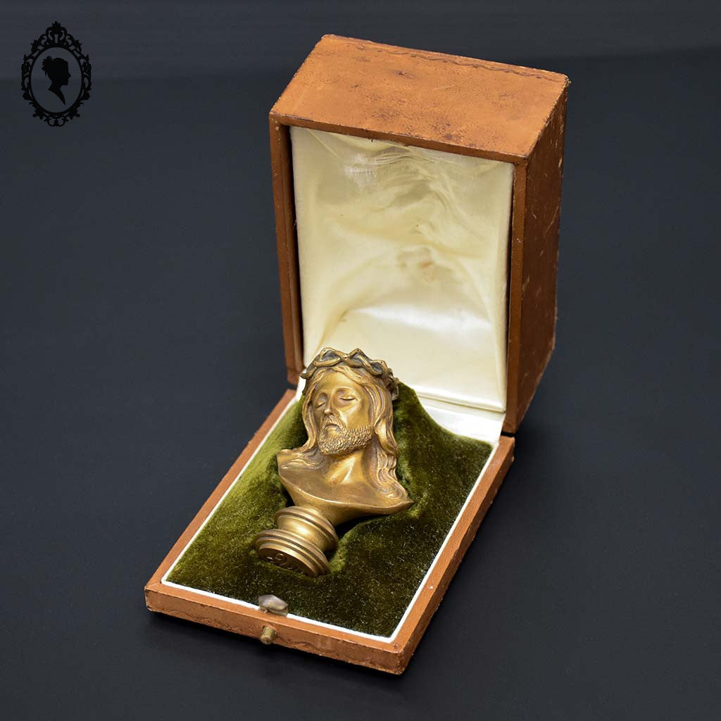 Sceau cachet statue tête buste Christ signé L. Madrassi bronze doré 19ième
