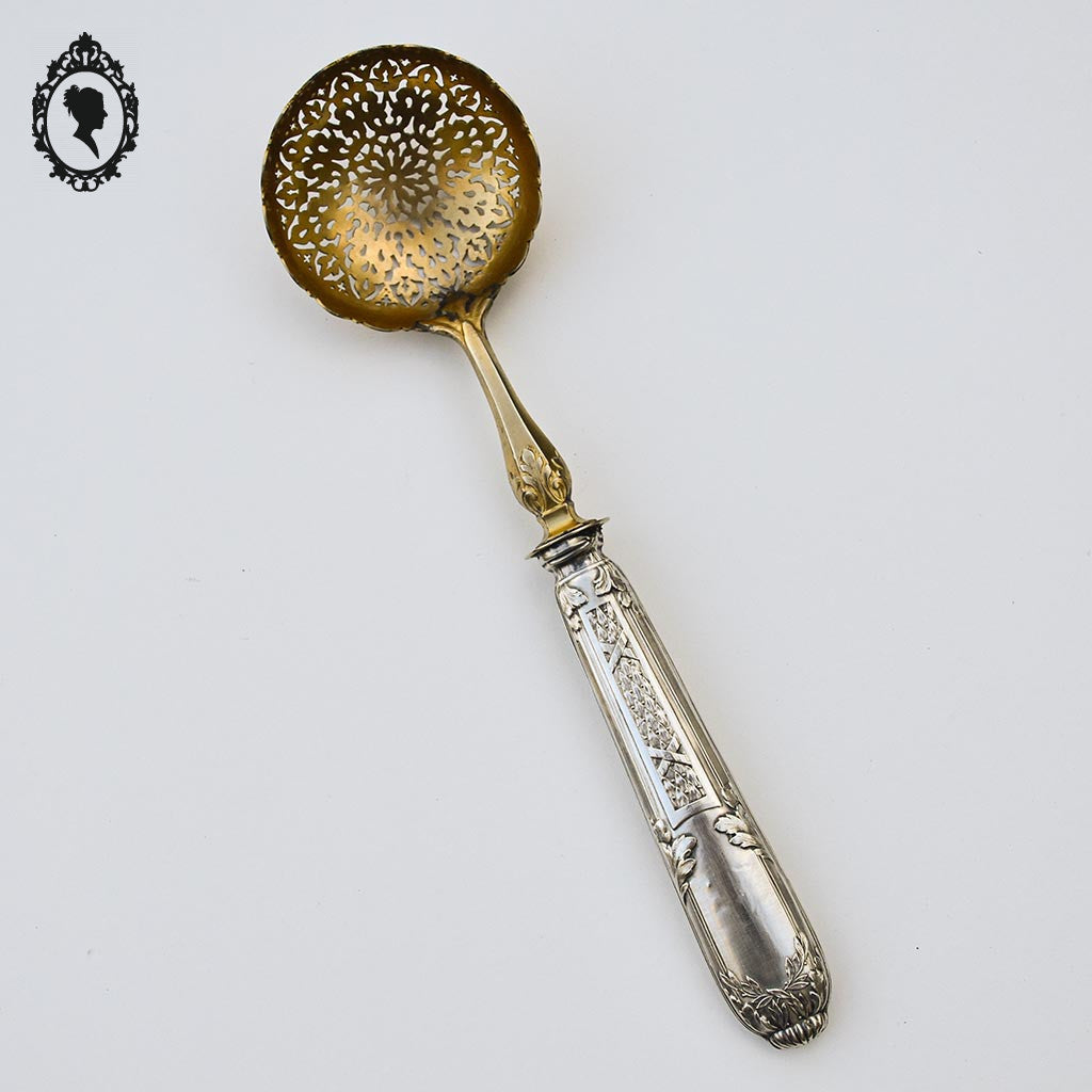Service de couverts à fraise argent fourré vermeil doré ancien