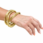 Bracelet vintage à 7 joncs entrelacés en laiton doré