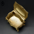 Boite ou coffret à bijoux métal forme commode bombée dorée ancienne