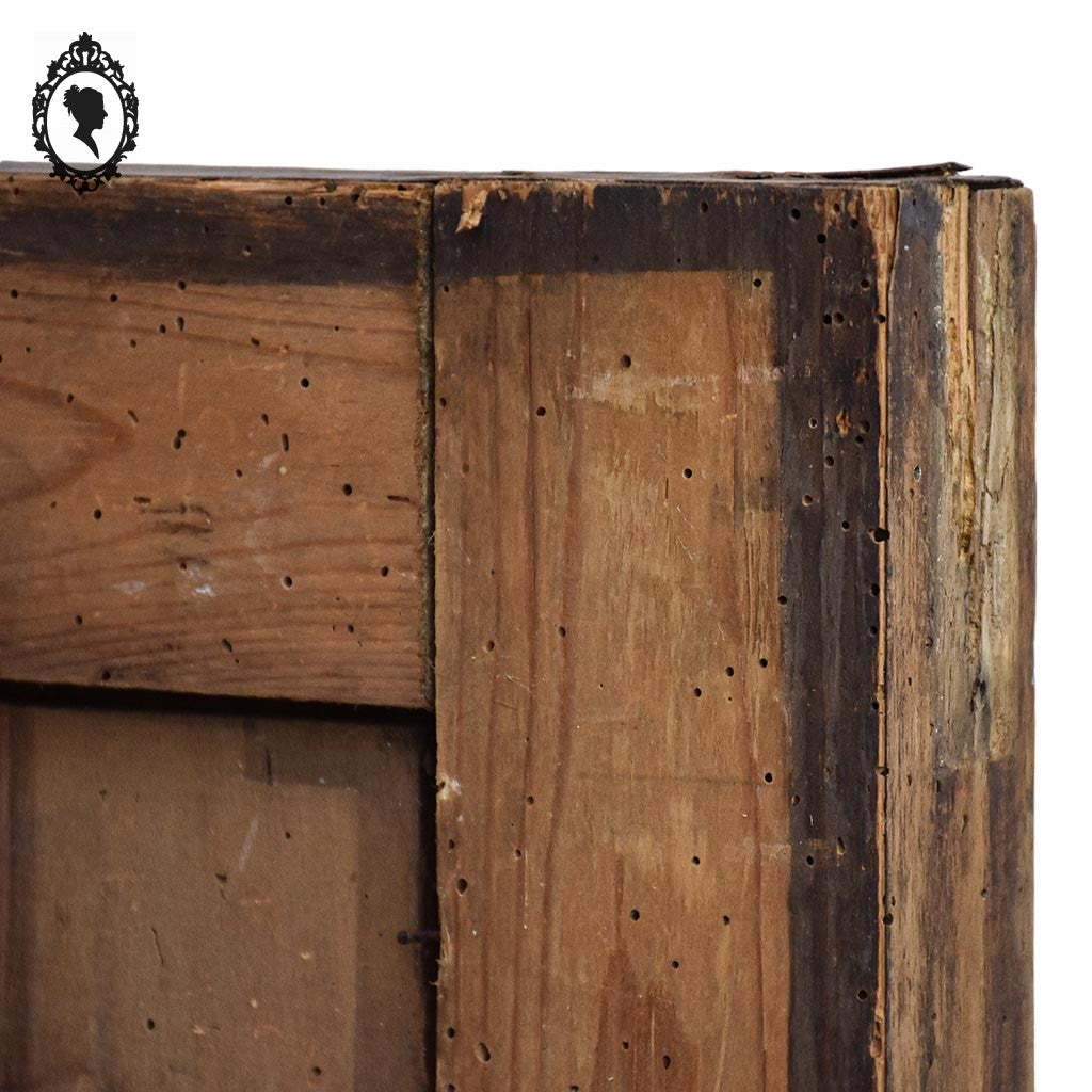 Grand cadre rectangulaire intérieur ovale bois sculpté vide 53 x 65 cm ancien