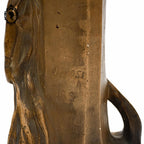 Grand vase Art Nouveau Gustave Van Vaerenbergh en plâtre marron ancien