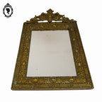 Miroir ancien avec fronton chimère phénix doré style Régence ou Napoléon 3 H 60 cm