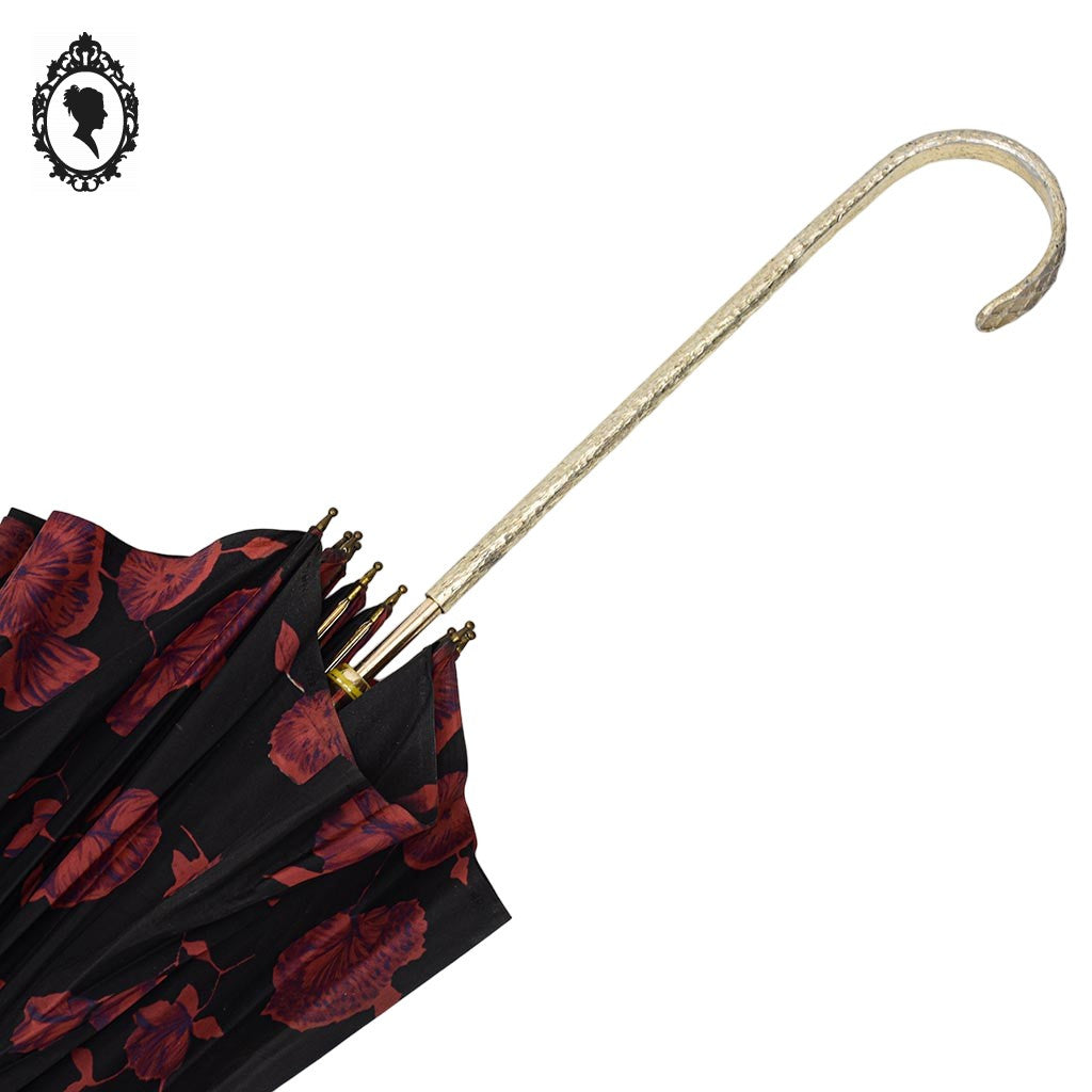 Parapluie fleuri rouge noir Nail Europ collection vintage