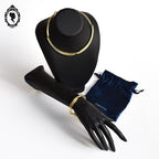 Chic parure collier bracelet métal doré Agatha vintage