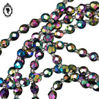 Élégant collier en cristal aurore boréale noir 2 rangs bijou ancien vintage
