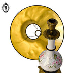 Grande lampe de table à poser porcelaine fleurie laiton ancienne